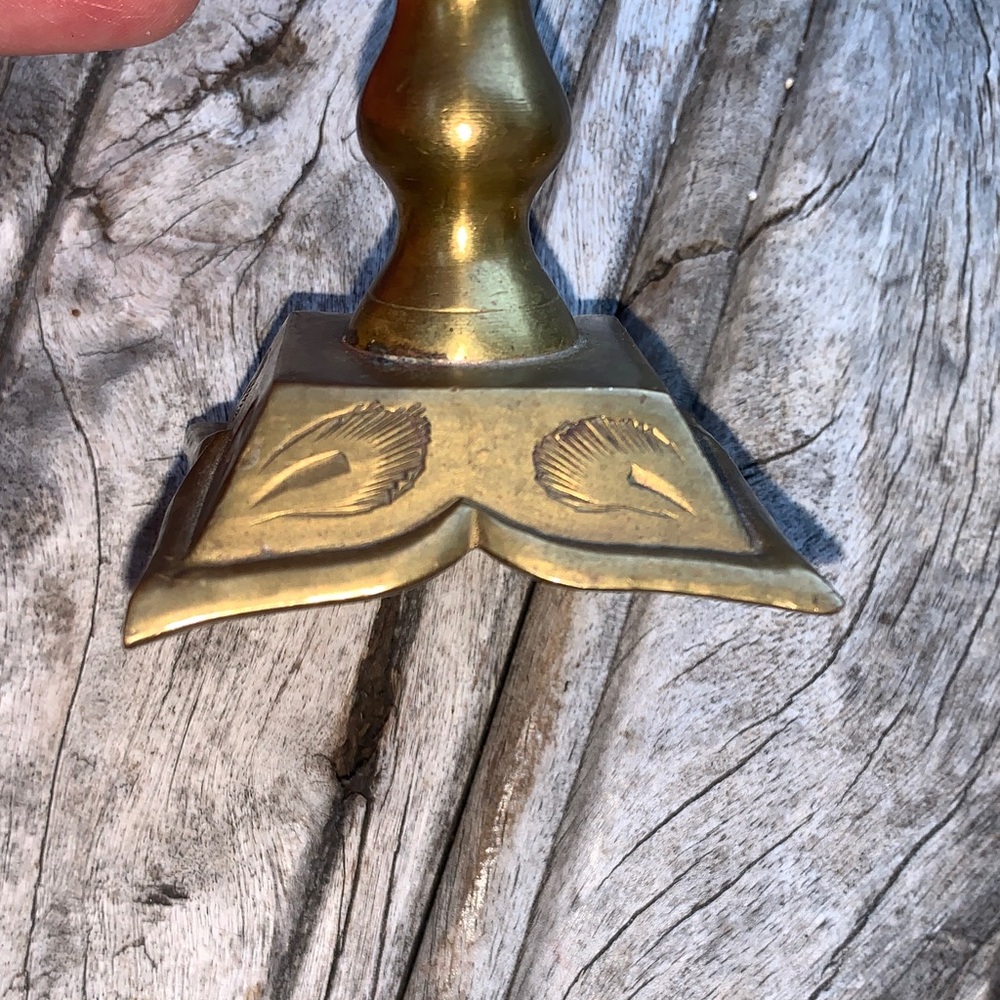 Vintage Brass Floral Saudi Arabian Candle Holders or Decorative Piece - Picture 9 of 12